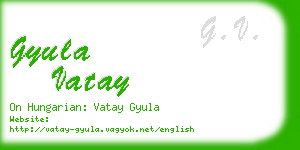 gyula vatay business card